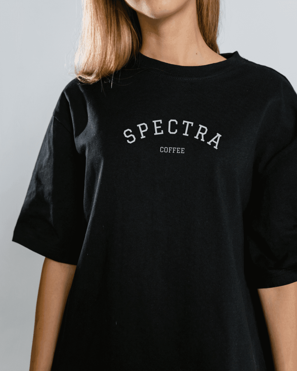 Spectra Coffee Oversized Black T-Shirt